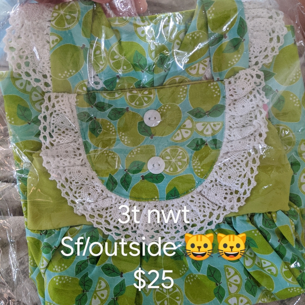 Ricrac lime dress nwt 3t